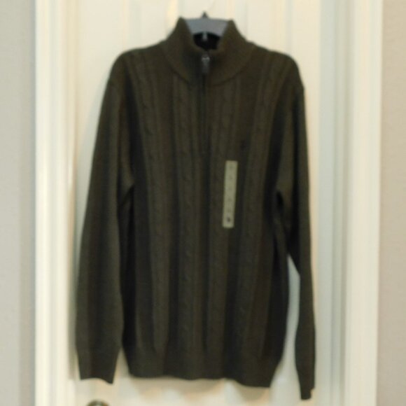 U.S. POLO ASSN. Mens 1/4 Zip Sweater Cable Knit  Size Large - Picture 1 of 4